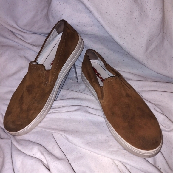 Prada Sport Donna Camel suede slip on sneakers. Sz 39 - Picture 2 of 6